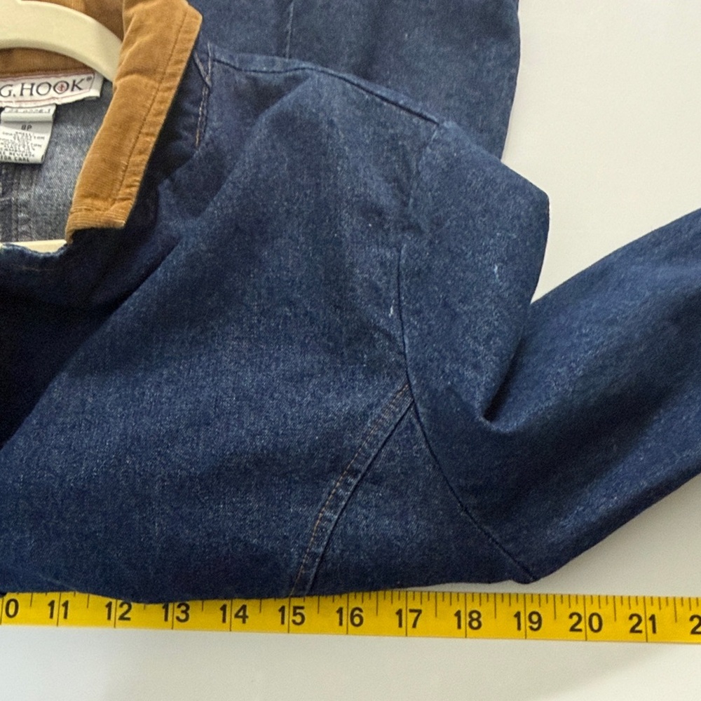 J.G. Hook Denim Jacket Petite 8P Cotton Corduroy Trim Fitted Western Style - Picture 12 of 13